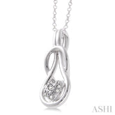 1/50 ctw Heart Shape Single Cut Diamond Fashion Pendant in Sterling Silver with Chain
